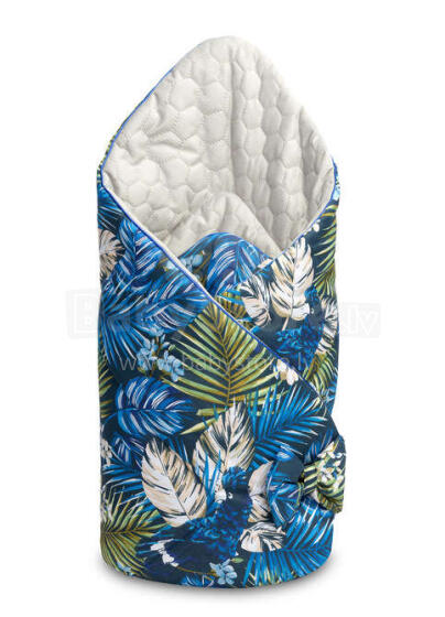 swaddle wrap VELVET BLUE PARROTS 75x75