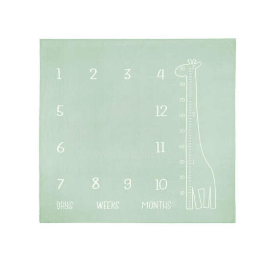 MUSLIN PHOTO MAT GIRAFFE MINT 120x120