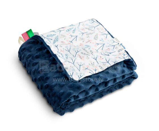 Light Minky Blanket - navy blue viburnum