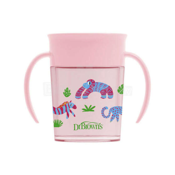TC71005 Cheers 360 Cup with Handles, 7 oz/200 ml, Pink, 1-Pack