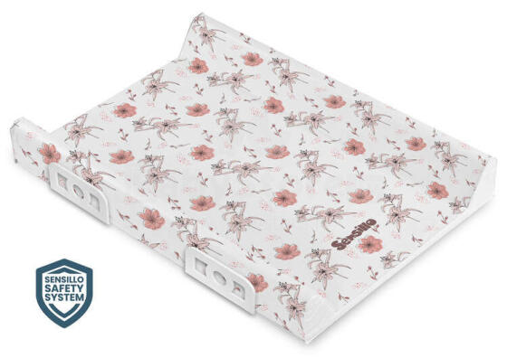 Stiffened Changing Pad with Safety System– LILIES PLATINUM 70 cm