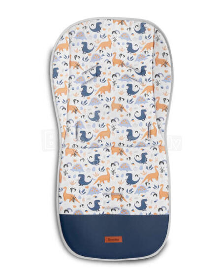 Velvet Pushchair Liner – DINOSAURS BLUE