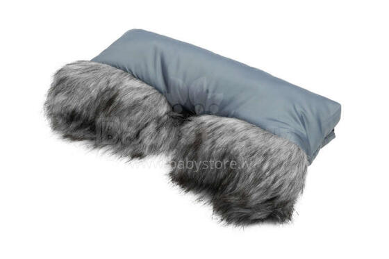 Muff with faux fur GRAPHITE