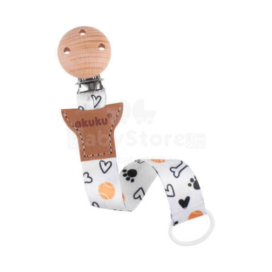 A0581 Soother band with clip, Bones 