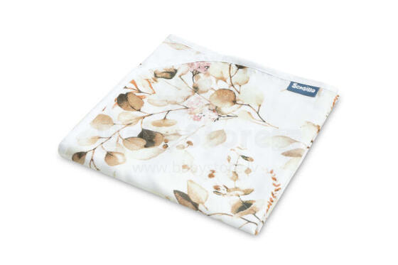 MUSLIN BLANKET EUCALYPTUS / WHITE 80x100cm