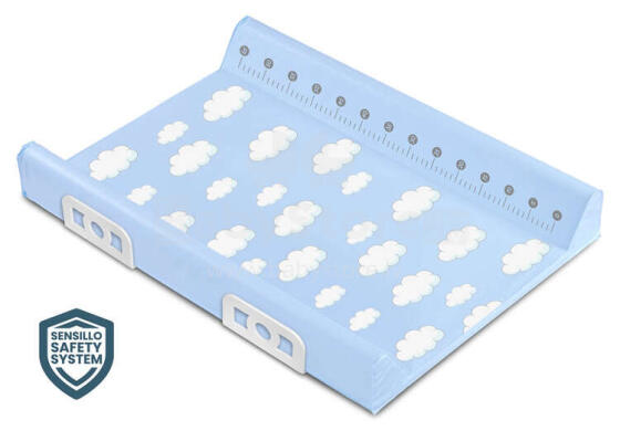 Stiffened Changing Pad with Safety System 70 CM – CLOUDS BLUE