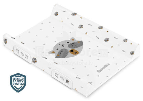 Stiffened Changing Pad with Safety System– Copse -  raccoon 70 cm