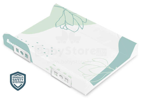 Stiffened Changing Pad with Safety System– Pet - boho green 70 cm