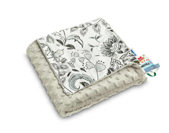 MINKY BLANKET GREY FOLK 75 X 100