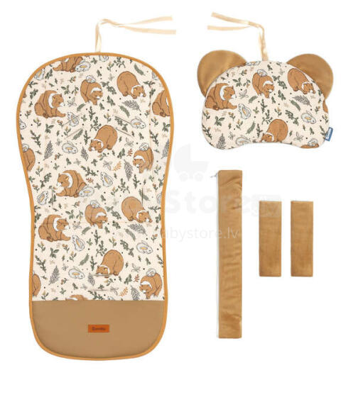 DELUXE VELVET STROLLER INSERT - BUNNY AND BEAR