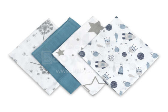 Spit up diaper 4 pieces packaging – blue