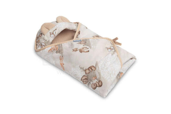 MUSLIN CARRY-COT SWADDLE BLANKET - BROWN COPS