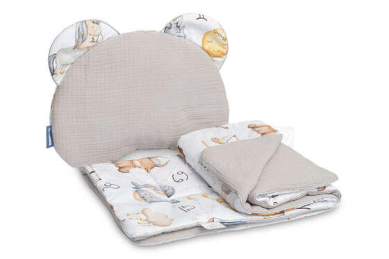MUSLIN PUSHCHAIR SET - ZODIAC GREY