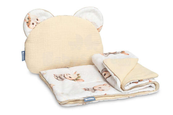 MUSLIN PUSHCHAIR SET - BEIGE BUNNY