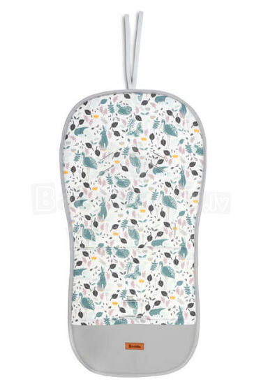 Velvet Pushchair Liner – grey animals 