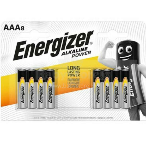 Energizer LR03-8BB Alkaline Power AAA (LR03) В БЛИСТЕРНОЙ УПАКОВКЕ 8ГБ.