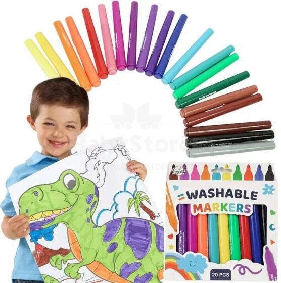 Ikonka Art.KX3492 Wipeable marker pens 20pcs.