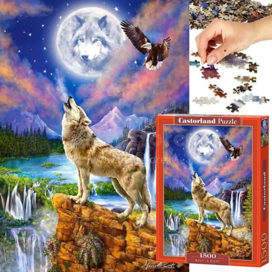 Ikonka Art.KX3698 CASTORLAND Puzzle 1500el. Wolf's Night