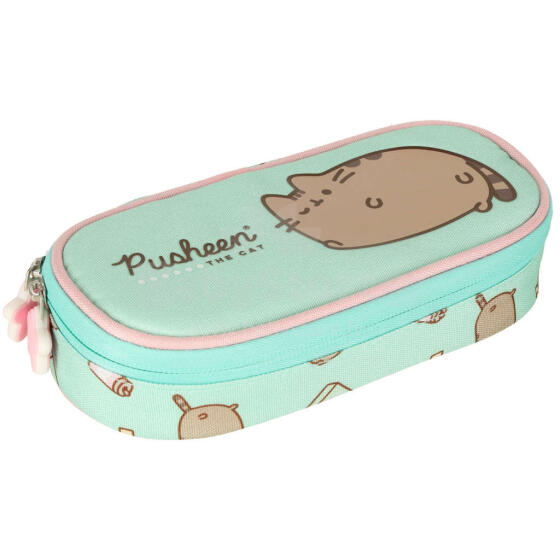 Ikonka Art.KX3766_1 Padded pencil case with flap Pusheen Mint