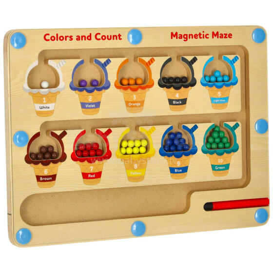 Ikonka Art.KX3856 Educational whiteboard sorting coloured balls ice cream