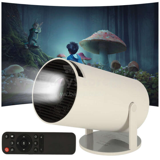 Ikonka Art.KX3912 Portable LED projector 1280x720 40-130" Android 11.0 USB HDMI WiFi white