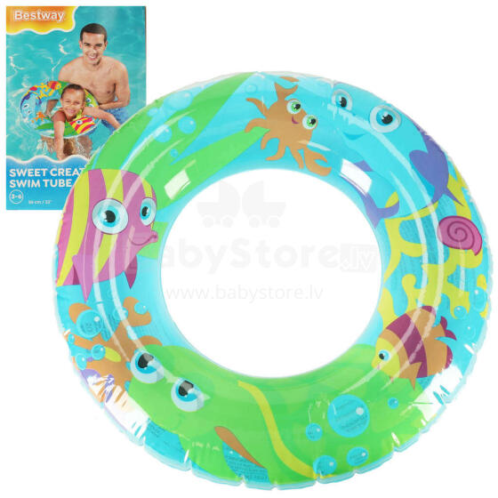 Ikonka Art.KX4009 BESTWAY 36013 Turtle fish inflatable swimming circle