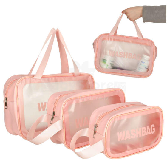 Ikonka Art.KX4064_1 Cosmetic bag set pink