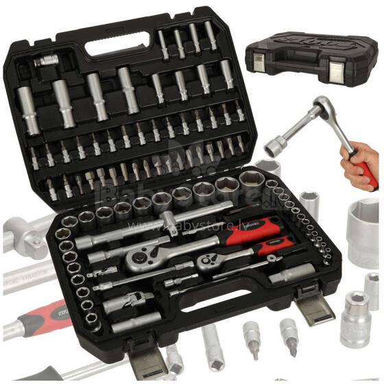 Ikonka Art.KX4721 Socket spanners 1/2'' 1/4'' set 94el.