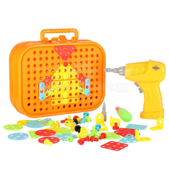 Ikonka Art.KX3736 Construction bricks in a suitcase + space screwdriver