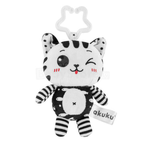 A0658 PENDANT PLUSH CAT WHITE AND BLACK