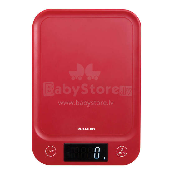 Salter 1067 RDDRA Digital Kitchen Scale, 5kg Capacity red