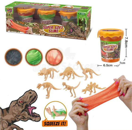 MAGIC MASS SLIME DINOSAURS 3 PIECES
