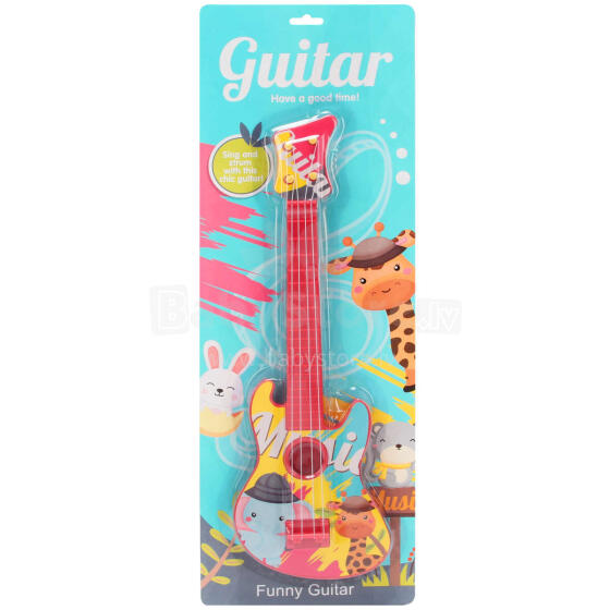 GITARA KOLOROWA ZWIERZĄTKA 39CM