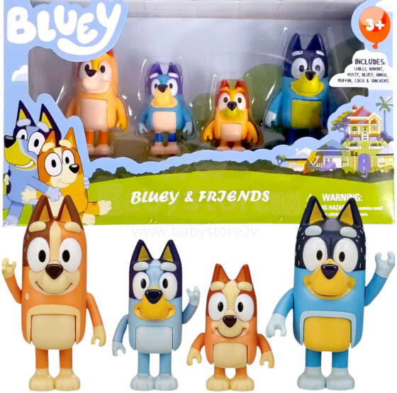 FIGURKI BLUEY 4 SZTUKI