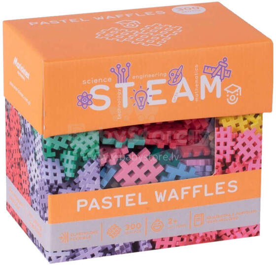 KLOCKI WAFFLE MINI PASTELOWE 300 ELEMENT