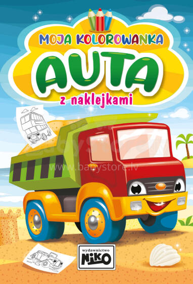 MOJA KOLOROWANKA Z NAKLEJKAMI AUTA