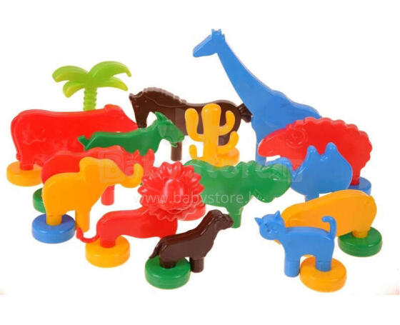 KLOCKI KONSTRUKCYJNE KOLOROWE ZOO
