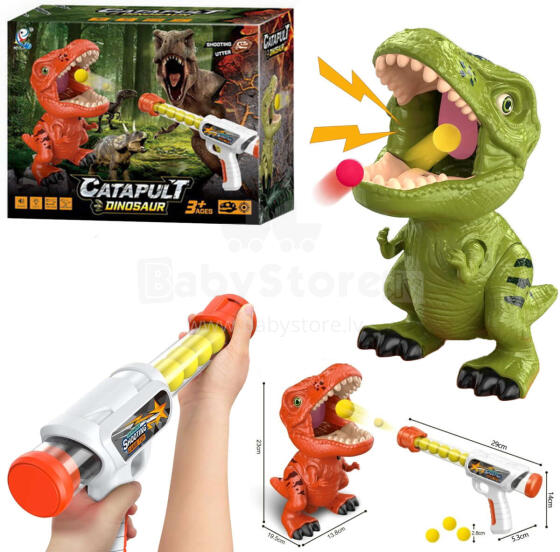 DINOZAUR Z PISTOLETEM NA PIANKOWE KULKI