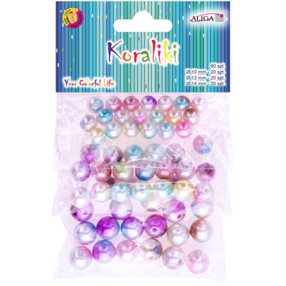 KORALIKI PLASTIKOWE 60 SZTUK MIX