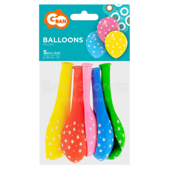 BALONY GWIAZDKI 5 SZTUK