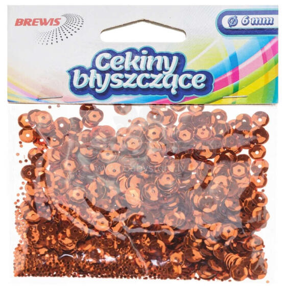 CEKINY HOLOGRAMOWE 6mm - MIEDZIANY