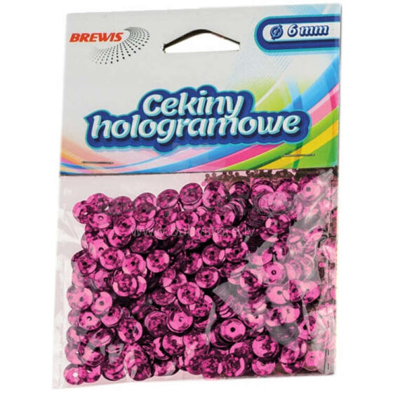 CEKINY HOLOGRAMOWE 6mm - RÓŻOWY