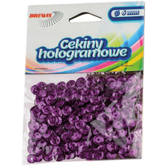 CEKINY HOLOGRAMOWE 6mm - FIOLETOWY