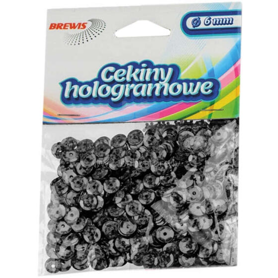 CEKINY HOLOGRAMOWE 6mm - CZARNY