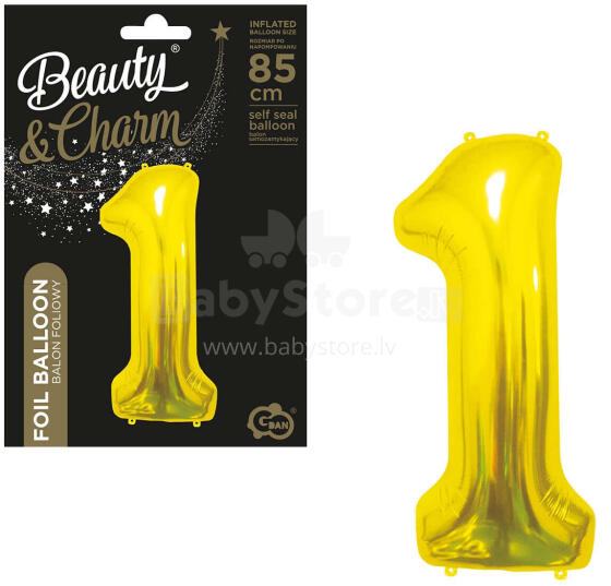BALON FOLIOWY CYFRA 1 ZŁOTA