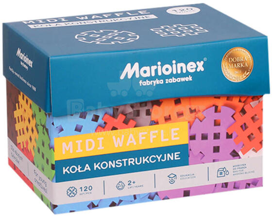 KLOCKI WAFFLE MIDI KOŁA 120 ELEMENTÓW