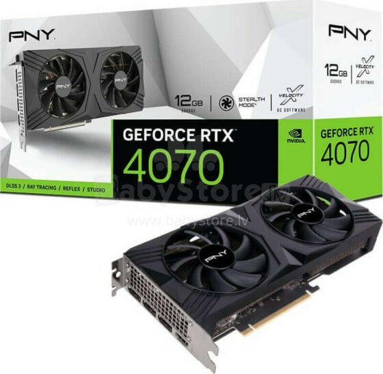 Videokarte PNY GeForce RTX 4070 Verto 12 GB GDDR6X (VCG407012DFXPB1)