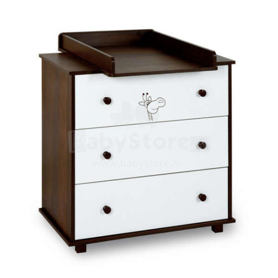 Klups Giraffe  Art.178059 White/Nut Dresser with changing surface