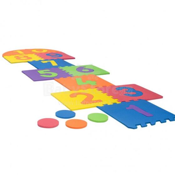 Bebe Basic Puzzle Art.180066 Multifunctional floor puzzle mat with numbers and shapes, 10 pieces