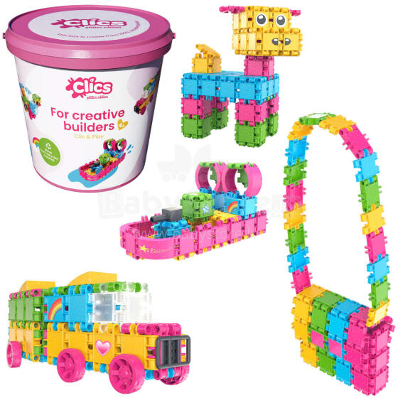 KLOCKI CLICS GLITTER 8w1 175 ELEMENTÓW